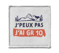 Ecusson Thermocollant Vetement 7x7cm - J'Peux Pas J'ai GR10 Randonnée France Pyrénées Montagne - Patch a Repasser pour Reparation ou Customisation T-shirt Sac Jeans Imprime en France