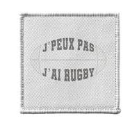 Ecusson Thermocollant Vetement 7x7cm - J'Peux Pas J'ai Rugby - Patch a Repasser pour Reparation ou Customisation T-shirt Sac Jeans Imprime en France
