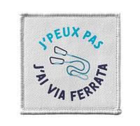 Ecusson Thermocollant Vetement 7x7cm - J'Peux Pas J'ai Via Ferrata Nature Sport - Patch a Repasser pour Reparation ou Customisation T-shirt Sac Jeans Imprime en France