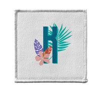 Ecusson Thermocollant Vetement 7x7cm - K Kate Katia Lettre Prénom Fleurs Tropicale Exotique - Patch a Repasser pour Reparation ou Customisation T-shirt Sac Jeans Imprime en France