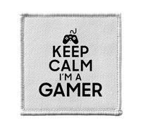 Ecusson Thermocollant Vetement 7x7cm - Keep Calm I'm a Gamer Parodie Métier Job Jeux Vidéo - Patch a Repasser pour Reparation ou Customisation T-shirt Sac Jeans Imprime en France