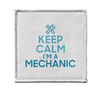 Ecusson Thermocollant Vetement 7x7cm - Keep Calm I'm a Mechanic Parodie Métier Job Mécanicien - Patch a Repasser pour Reparation ou Customisation T-shirt Sac Jeans Imprime en France