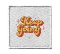 Ecusson Thermocollant Vetement 7x7cm - Keep Going Typographie Message Inspiration Self Care Bien Etre - Patch a Repasser pour Reparation ou Customisation T-shirt Sac Jeans Imprime en France