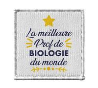 Ecusson Thermocollant Vetement 7x7cm - La Meilleure Prof de Biologie du Monde Collège Lycée Professeur Ecole Education - Patch a Repasser pour Reparation ou Customisation T-shirt Sac Jeans Imprime en