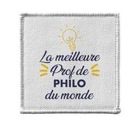 Ecusson Thermocollant Vetement 7x7cm - La Meilleure Prof de Philo du Monde Philosophie Professeur Lycee Universite - Patch a Repasser pour Reparation ou Customisation T-shirt Sac Jeans Imprime en