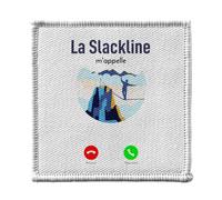 Ecusson Thermocollant Vetement 7x7cm - La Slackline M'Appelle Aventure Sport Outdoor - Patch a Repasser pour Reparation ou Customisation T-shirt Sac Jeans Imprime en France