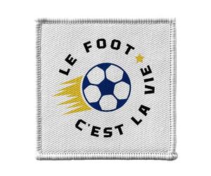 Ecusson Thermocollant Vetement 7x7cm - Le Foot c'est la Vie Sport Football Ballon Equipe - Patch a Repasser pour Reparation ou Customisation T-shirt Sac Jeans Imprime en France