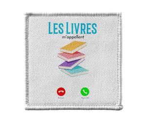 Ecusson Thermocollant Vetement 7x7cm - Les Livres M'Appellent Passion Lecture - Patch a Repasser pour Reparation ou Customisation T-shirt Sac Jeans Imprime en France