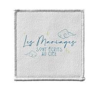 Ecusson Thermocollant Vetement 7x7cm - Les Mariages sont écrits au Ciel Amour Astrologie Bohémien - Patch a Repasser pour Reparation ou Customisation T-shirt Sac Jeans Imprime en France