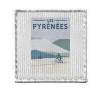 Ecusson Thermocollant Vetement 7x7cm - Les Pyrénées Vélo France Cyclisme Tour Montagnes - Patch a Repasser pour Reparation ou Customisation T-shirt Sac Jeans Imprime en France