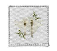 Ecusson Thermocollant Vetement 7x7cm - Libellules Amoureuses Minimaliste Biologie Illustration Ancienne - Patch a Repasser pour Reparation ou Customisation T-shirt Sac Jeans Imprime en France