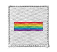 Ecusson Thermocollant Vetement 7x7cm - Lignes Arc en Ciel LGBT Pride Drapeau Gay Lesbien - Patch a Repasser pour Reparation ou Customisation T-shirt Sac Jeans Imprime en France