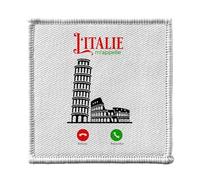 Ecusson Thermocollant Vetement 7x7cm - L'Italie M'Appelle Colisée Pise Culture Rome - Patch a Repasser pour Reparation ou Customisation T-shirt Sac Jeans Imprime en France