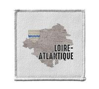 Ecusson Thermocollant Vetement 7x7cm - Loire Atlantique 44 Département Nantes Carte Ancienne Rare - Patch a Repasser pour Reparation ou Customisation T-shirt Sac Jeans Imprime en France
