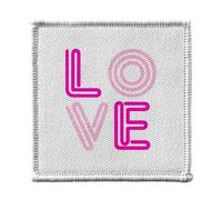 Ecusson Thermocollant Vetement 7x7cm - LOVE Style Néon Retro Vintage 80's Amour Saint Valentin - Patch a Repasser pour Reparation ou Customisation T-shirt Sac Jeans Imprime en France