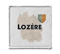 Ecusson Thermocollant Vetement 7x7cm - Lozère 48 Département Mende Carte Ancienne Rare - Patch a Repasser pour Reparation ou Customisation T-shirt Sac Jeans Imprime en France