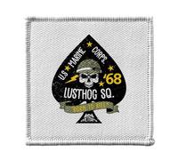 Ecusson Thermocollant Vetement 7x7cm - Lusthog Squad Geek Vietnam Guerre Film - Patch a Repasser pour Reparation ou Customisation T-shirt Sac Jeans Imprime en France