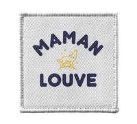 Ecusson Thermocollant Vetement 7x7cm - Maman Louve Famille Mignon Animal - Patch a Repasser pour Reparation ou Customisation T-shirt Sac Jeans Imprime en France