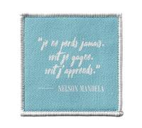 Ecusson Thermocollant Vetement 7x7cm - Mandela Perds Gagne Francais Citation Inspirante - Patch a Repasser pour Reparation ou Customisation T-shirt Sac Jeans Imprime en France
