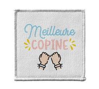 Ecusson Thermocollant Vetement 7x7cm - Meilleure Copine Fille Amitié Copain - Patch a Repasser pour Reparation ou Customisation T-shirt Sac Jeans Imprime en France