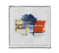 Ecusson Thermocollant Vetement 7x7cm - Mondrian Signature Peinture Peintre Artiste Cubism Abstract De Stijl - Patch a Repasser pour Reparation ou Customisation T-shirt Sac Jeans Imprime en France