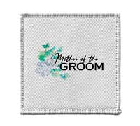 Ecusson Thermocollant Vetement 7x7cm - Mother of the Groom Wedding Bridal Blue Flowers - Patch a Repasser pour Reparation ou Customisation T-shirt Sac Jeans Imprime en France