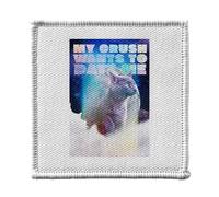 Ecusson Thermocollant Vetement 7x7cm - My Crush Wants to Date Me Collage Vintage Illustration Art Humour Parodie Animal - Patch a Repasser pour Reparation ou Customisation T-shirt Sac Jeans Imprime