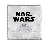 Ecusson Thermocollant Vetement 7x7cm - Nar Wars La guerre des Narvals Parodie Film Etoiles Science fiction - Patch a Repasser pour Reparation ou Customisation T-shirt Sac Jeans Imprime en France