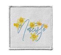 Ecusson Thermocollant Vetement 7x7cm - Narcisse Fleurs Minimaliste Chic Jardin Amour - Patch a Repasser pour Reparation ou Customisation T-shirt Sac Jeans Imprime en France