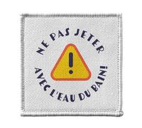Ecusson Thermocollant Vetement 7x7cm - Ne Pas Jeter le Bébé avec l'Eau du Bain Humour Blague - Patch a Repasser pour Reparation ou Customisation T-shirt Sac Jeans Imprime en France