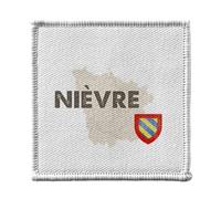Ecusson Thermocollant Vetement 7x7cm - Nièvre 58 Département Nevers Carte Ancienne Rare - Patch a Repasser pour Reparation ou Customisation T-shirt Sac Jeans Imprime en France