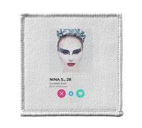 Ecusson Thermocollant Vetement 7x7cm - Nina S. The Black Swan Social Network Dating Love - Patch a Repasser pour Reparation ou Customisation T-shirt Sac Jeans Imprime en France