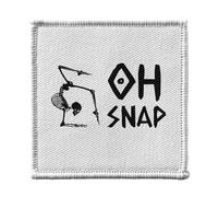 Ecusson Thermocollant Vetement 7x7cm - Oh Snap Skeleton Halloween Fear Horror - Patch a Repasser pour Reparation ou Customisation T-shirt Sac Jeans Imprime en France