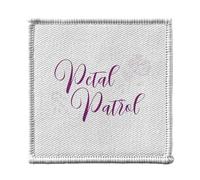 Ecusson Thermocollant Vetement 7x7cm - Petal Patrol Calligraphie Mariage Noces Fiancée - Patch a Repasser pour Reparation ou Customisation T-shirt Sac Jeans Imprime en France