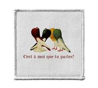 Ecusson Thermocollant Vetement 7x7cm - Pigeons - C'est à moi que tu parles ? Biologie Illustration Ancien Patch a Repasser pour Reparation ou Customisation T-shirt Sac Jeans Imprime en France