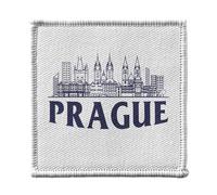 Ecusson Thermocollant Vetement 7x7cm - Prague Minimalist Voyage Tchéquie Culture Architecture - Patch a Repasser pour Reparation ou Customisation T-shirt Sac Jeans Imprime en France