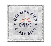 Ecusson Thermocollant Vetement 7x7cm - Qui Aime bien Clash bien Combat Rugby Boxe - Patch a Repasser pour Reparation ou Customisation T-shirt Sac Jeans Imprime en France