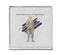 Ecusson Thermocollant Vetement 7x7cm - Rare Specimen of Capitalist Illustration Ancient Humor - Patch a Repasser pour Reparation ou Customisation T-shirt Sac Jeans Imprime en France