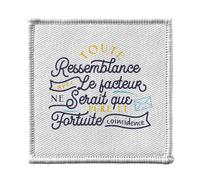 Ecusson Thermocollant Vetement 7x7cm - Ressemblance Facteur Coincidence Humour Bébé - Patch a Repasser pour Reparation ou Customisation T-shirt Sac Jeans Imprime en France