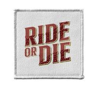 Ecusson Thermocollant Vetement 7x7cm - Ride or Die Motard Moto Grosses cylindrées Cafe Racer - Patch a Repasser pour Reparation ou Customisation T-shirt Sac Jeans Imprime en France