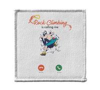 Ecusson Thermocollant Vetement 7x7cm - Rock Climbing Is Calling Me Sport Outdoor - Patch a Repasser pour Reparation ou Customisation T-shirt Sac Jeans Imprime en France