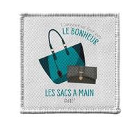 Ecusson Thermocollant Vetement 7x7cm - Sac à Main - L'argent ne Fait Pas le Bonheur Mode Patch a Repasser pour Reparation ou Customisation T-shirt Sac Jeans Imprime en France