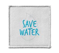 Ecusson Thermocollant Vetement 7x7cm - Save water Écologie Environnement Bio Diversité - Patch a Repasser pour Reparation ou Customisation T-shirt Sac Jeans Imprime en France