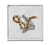 Ecusson Thermocollant Vetement 7x7cm - Serpent de l'Infinie Biologie Illustration Ancienne - Patch a Repasser pour Reparation ou Customisation T-shirt Sac Jeans Imprime en France