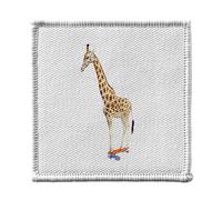 Ecusson Thermocollant Vetement 7x7cm - Skate Girafe Collage Vintage Illustration Art Humour Parody Animal - Patch a Repasser pour Reparation ou Customisation T-shirt Sac Jeans Imprime en France