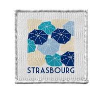 Ecusson Thermocollant Vetement 7x7cm - Strasbourg Emblèmes Ville France Est - Patch a Repasser pour Reparation ou Customisation T-shirt Sac Jeans Imprime en France