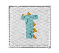 Ecusson Thermocollant Vetement 7x7cm - T Thibault Théo Lettre Prénom Dinosaure Dessin Enfant - Patch a Repasser pour Reparation ou Customisation T-shirt Sac Jeans Imprime en France