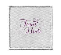 Ecusson Thermocollant Vetement 7x7cm - Team Bride Wedding Bride Calligraphy - Patch a Repasser pour Reparation ou Customisation T-shirt Sac Jeans Imprime en France
