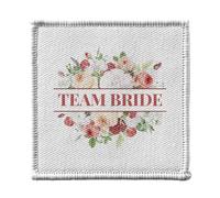 Ecusson Thermocollant Vetement 7x7cm - Team Bride Wedding Bride Flower Bouquet - Patch a Repasser pour Reparation ou Customisation T-shirt Sac Jeans Imprime en France