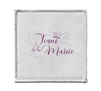 Ecusson Thermocollant Vetement 7x7cm - Team de la Mariée Mariage Noces Mariée Calligraphie - Patch a Repasser pour Reparation ou Customisation T-shirt Sac Jeans Imprime en France